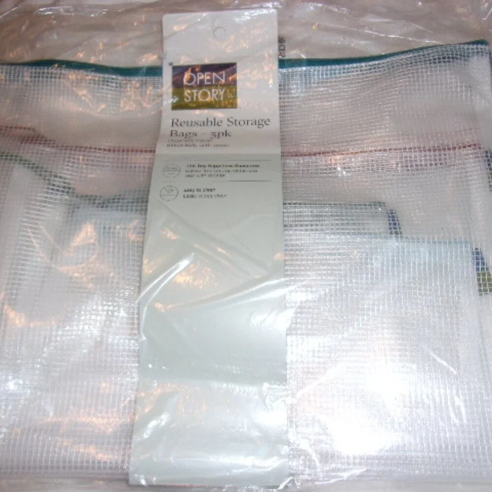 5pc Clear Open Story Reusable Storage Bags  New